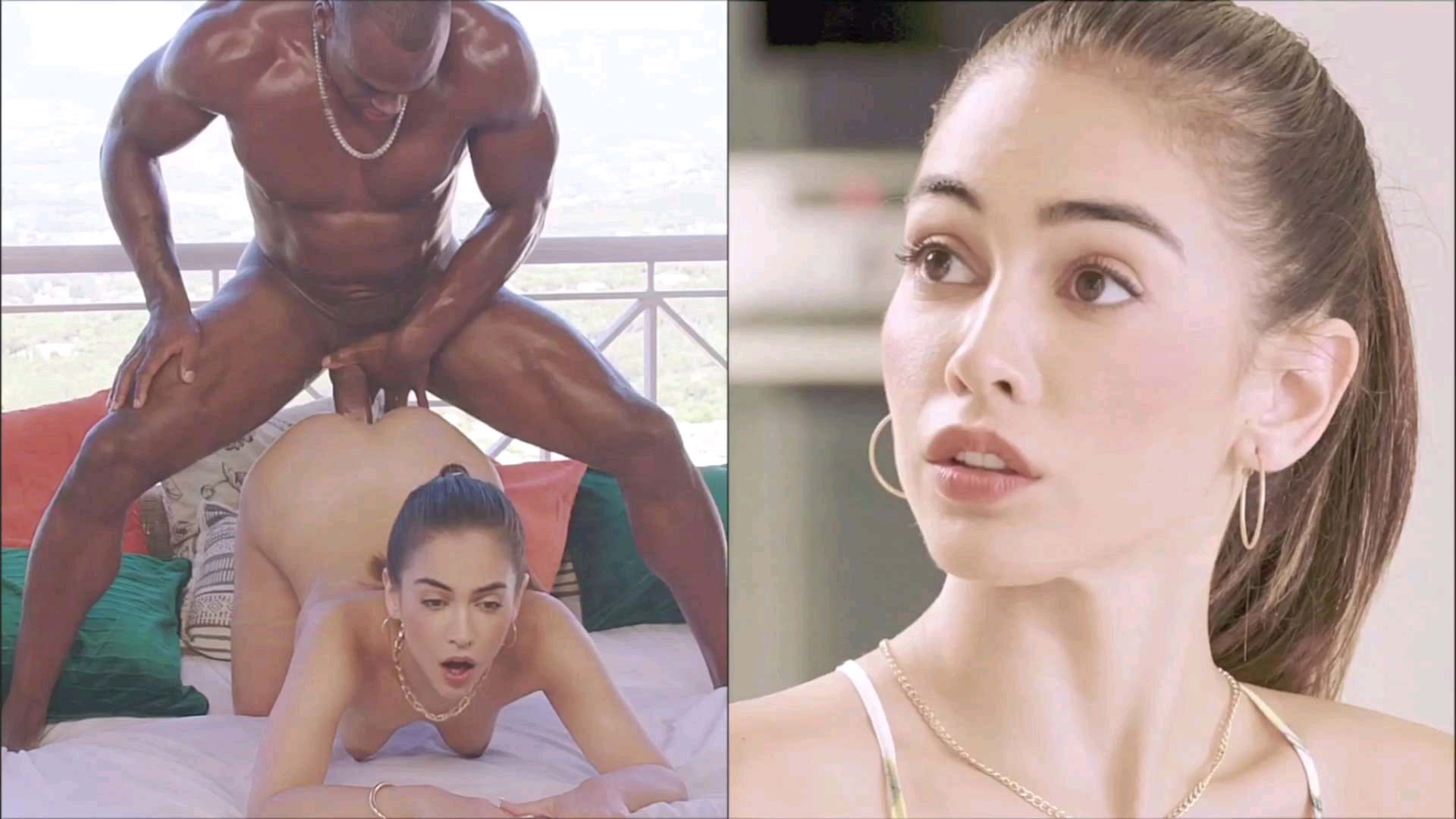 『中文字幕』身材娇小的妹妹抢了姐姐的黑人巨根男友