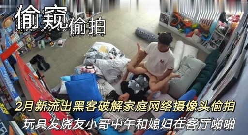 2月新流出黑客破解家庭网络摄像头偷拍玩具发烧友小哥中午和媳妇在客厅啪啪